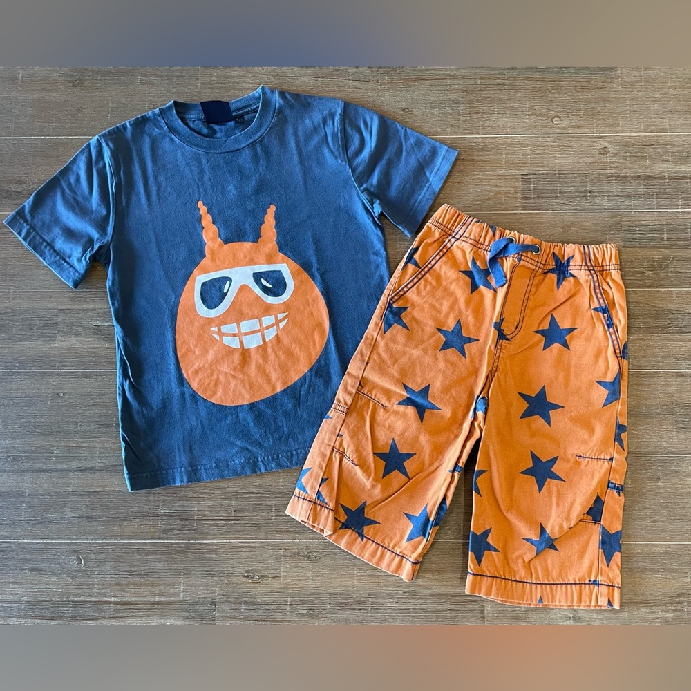 Mini Boden Vintage Monster Star Set Sz 7/8